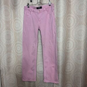 Hollister Light Pink Pastel Denim Low-Rise Dad Jeans Vintage Stretch Size 7R
